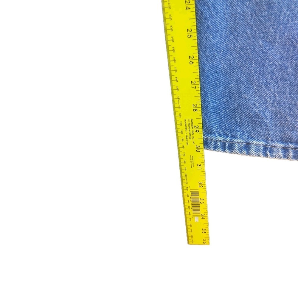 Wrangler 96501DS Mens Blue Denim Straight Leg Regular Fit Jeans 34x29 Distressed - Picture 9 of 16